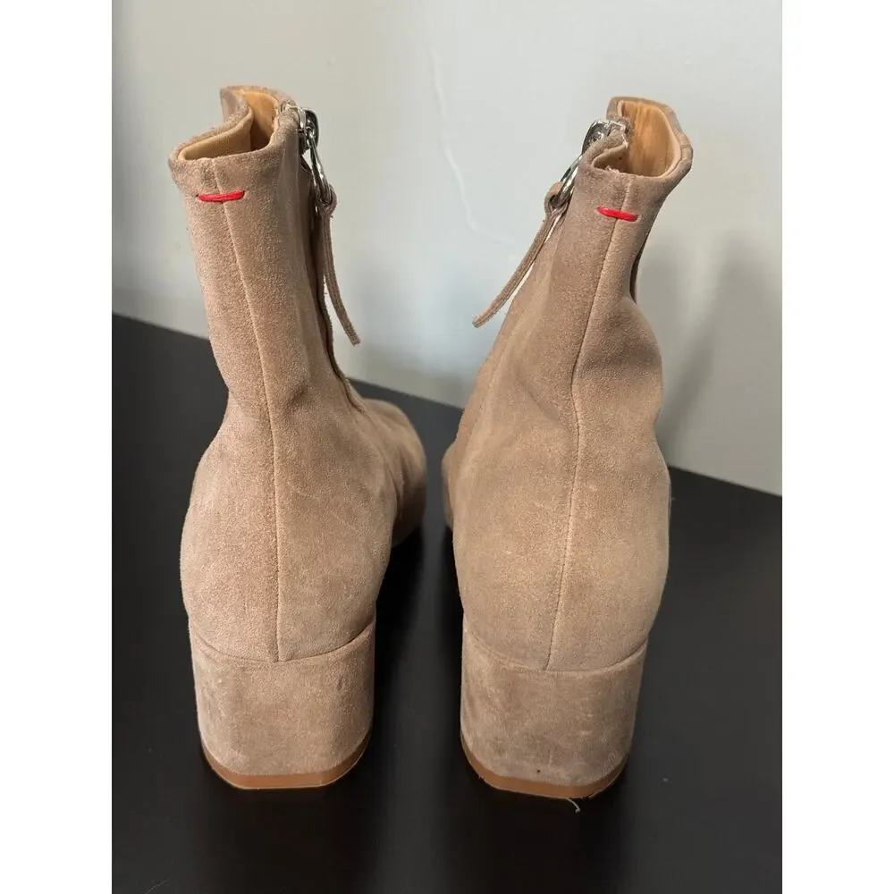 Aeyde Suede Ankle Boots Square Toe Block Heel Minimalist EU 38 US 7.5 8